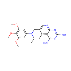 CCN(Cc1cnc2nc(N)nc(N)c2c1C)c1cc(OC)c(OC)c(OC)c1 ZINC000003814956