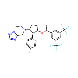 CCN(Cc1nc[nH]n1)[C@@H]1CC[C@H](O[C@H](C)c2cc(C(F)(F)F)cc(C(F)(F)F)c2)[C@H]1c1ccc(F)cc1 ZINC000036324411