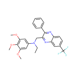 CCN(Cc1nc2cc(C(F)(F)F)ccc2nc1-c1ccccc1)c1cc(OC)c(OC)c(OC)c1 ZINC000103266320