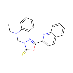 CCN(Cn1nc(-c2ccc3ccccc3n2)oc1=S)c1ccccc1 ZINC000095597410