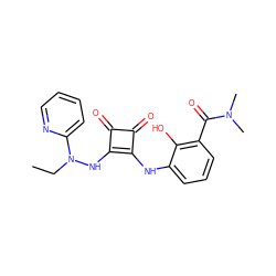 CCN(Nc1c(Nc2cccc(C(=O)N(C)C)c2O)c(=O)c1=O)c1ccccn1 ZINC000100095620