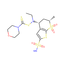 CCN(SC(=S)N1CCOCC1)[C@@H]1C[C@H](C)S(=O)(=O)c2sc(S(N)(=O)=O)cc21 ZINC000034717879