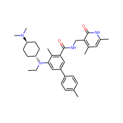 CCN(c1cc(-c2ccc(C)cc2)cc(C(=O)NCc2c(C)cc(C)[nH]c2=O)c1C)[C@H]1CC[C@H](N(C)C)CC1 ZINC000473243777