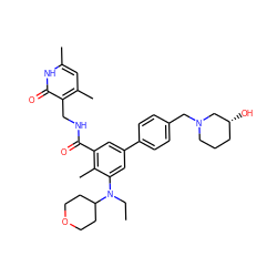 CCN(c1cc(-c2ccc(CN3CCC[C@@H](O)C3)cc2)cc(C(=O)NCc2c(C)cc(C)[nH]c2=O)c1C)C1CCOCC1 ZINC000205715440