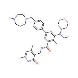 CCN(c1cc(-c2ccc(CN3CCCN(C)CC3)cc2)cc(C(=O)NCc2c(C)cc(C)[nH]c2=O)c1C)C1CCOCC1 ZINC000205709715