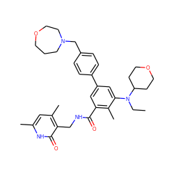 CCN(c1cc(-c2ccc(CN3CCCOCC3)cc2)cc(C(=O)NCc2c(C)cc(C)[nH]c2=O)c1C)C1CCOCC1 ZINC000205710104