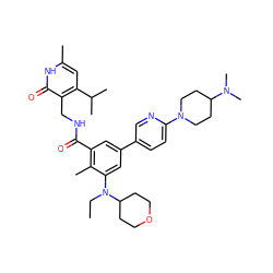 CCN(c1cc(-c2ccc(N3CCC(N(C)C)CC3)nc2)cc(C(=O)NCc2c(C(C)C)cc(C)[nH]c2=O)c1C)C1CCOCC1 ZINC000205713623