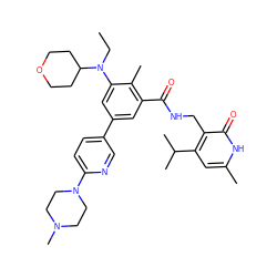 CCN(c1cc(-c2ccc(N3CCN(C)CC3)nc2)cc(C(=O)NCc2c(C(C)C)cc(C)[nH]c2=O)c1C)C1CCOCC1 ZINC000205712247