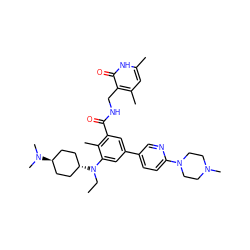 CCN(c1cc(-c2ccc(N3CCN(C)CC3)nc2)cc(C(=O)NCc2c(C)cc(C)[nH]c2=O)c1C)[C@H]1CC[C@H](N(C)C)CC1 ZINC000473245112