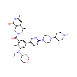 CCN(c1cc(-c2ccc(N3CCN(C4CCN(C)CC4)CC3)nc2)cc(C(=O)NCc2c(C(C)C)cc(C)[nH]c2=O)c1C)C1CCOCC1 ZINC000205710777