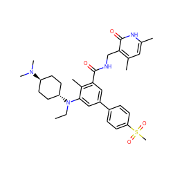 CCN(c1cc(-c2ccc(S(C)(=O)=O)cc2)cc(C(=O)NCc2c(C)cc(C)[nH]c2=O)c1C)[C@H]1CC[C@H](N(C)C)CC1 ZINC000473244952