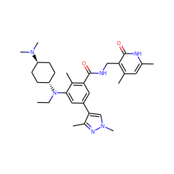 CCN(c1cc(-c2cn(C)nc2C)cc(C(=O)NCc2c(C)cc(C)[nH]c2=O)c1C)[C@H]1CC[C@H](N(C)C)CC1 ZINC000473244548