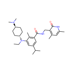 CCN(c1cc(C(C)C)cc(C(=O)NCc2c(C)cc(C)[nH]c2=O)c1C)[C@H]1CC[C@H](N(C)C)CC1 ZINC001772649229