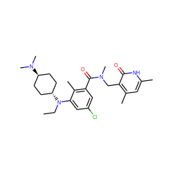 CCN(c1cc(Cl)cc(C(=O)N(C)Cc2c(C)cc(C)[nH]c2=O)c1C)[C@H]1CC[C@H](N(C)C)CC1 ZINC001772600618