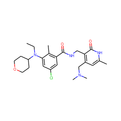 CCN(c1cc(Cl)cc(C(=O)NCc2c(CN(C)C)cc(C)[nH]c2=O)c1C)C1CCOCC1 ZINC000219598237