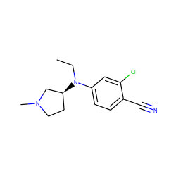 CCN(c1ccc(C#N)c(Cl)c1)[C@H]1CCN(C)C1 ZINC000043018973