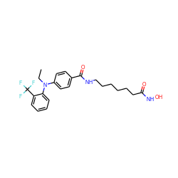 CCN(c1ccc(C(=O)NCCCCCCC(=O)NO)cc1)c1ccccc1C(F)(F)F ZINC000118353935