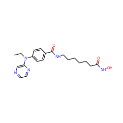 CCN(c1ccc(C(=O)NCCCCCCC(=O)NO)cc1)c1cnccn1 ZINC000146896398