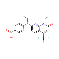 CCN(c1ccc(C(=O)O)cn1)c1ccc2c(C(F)(F)F)cc(=O)n(CC)c2n1 ZINC000058590611