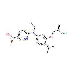 CCN(c1ccc(C(C)C)c(OC[C@@H](C)CF)c1)c1ccc(C(=O)O)cn1 ZINC000299852313