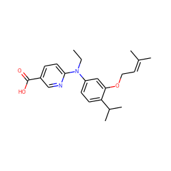 CCN(c1ccc(C(C)C)c(OCC=C(C)C)c1)c1ccc(C(=O)O)cn1 ZINC000066111584