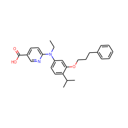 CCN(c1ccc(C(C)C)c(OCCCc2ccccc2)c1)c1ccc(C(=O)O)cn1 ZINC000066114248