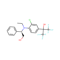 CCN(c1ccc(C(O)(C(F)(F)F)C(F)(F)F)cc1Cl)[C@@H](CO)c1ccccc1 ZINC000038149611