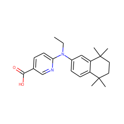 CCN(c1ccc2c(c1)C(C)(C)CCC2(C)C)c1ccc(C(=O)O)cn1 ZINC000058581812