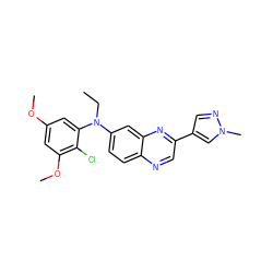 CCN(c1ccc2ncc(-c3cnn(C)c3)nc2c1)c1cc(OC)cc(OC)c1Cl ZINC000219348976