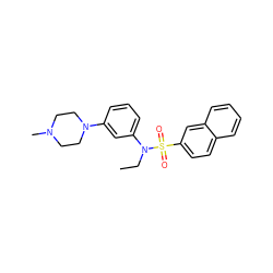 CCN(c1cccc(N2CCN(C)CC2)c1)S(=O)(=O)c1ccc2ccccc2c1 ZINC000058581779