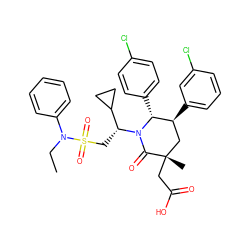 CCN(c1ccccc1)S(=O)(=O)C[C@H](C1CC1)N1C(=O)[C@@](C)(CC(=O)O)C[C@H](c2cccc(Cl)c2)[C@H]1c1ccc(Cl)cc1 ZINC000299823894