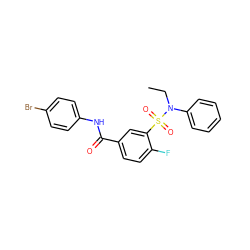 CCN(c1ccccc1)S(=O)(=O)c1cc(C(=O)Nc2ccc(Br)cc2)ccc1F ZINC000003022444