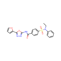 CCN(c1ccccc1)S(=O)(=O)c1ccc(C(=O)Nc2nnc(-c3ccco3)o2)cc1 ZINC000009427888