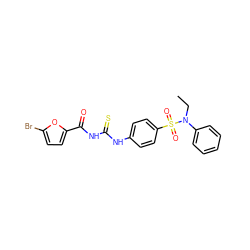 CCN(c1ccccc1)S(=O)(=O)c1ccc(NC(=S)NC(=O)c2ccc(Br)o2)cc1 ZINC000001109782