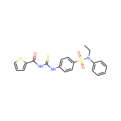 CCN(c1ccccc1)S(=O)(=O)c1ccc(NC(=S)NC(=O)c2cccs2)cc1 ZINC000000676968