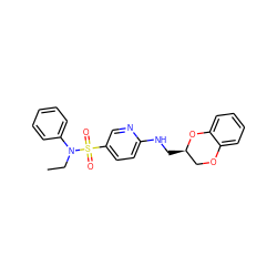 CCN(c1ccccc1)S(=O)(=O)c1ccc(NC[C@@H]2COc3ccccc3O2)nc1 ZINC000025480013