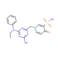 CCN(c1ccccc1)c1nc(N)nc(Cn2ccc(=O)c(S(N)(=O)=O)c2)n1 ZINC000095564317