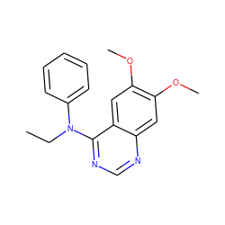 CCN(c1ccccc1)c1ncnc2cc(OC)c(OC)cc12 ZINC000027420870