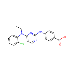 CCN(c1ccnc(Nc2ccc(C(=O)O)cc2)n1)c1ccccc1Cl ZINC000087613222