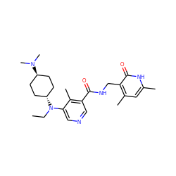 CCN(c1cncc(C(=O)NCc2c(C)cc(C)[nH]c2=O)c1C)[C@H]1CC[C@H](N(C)C)CC1 ZINC001772585210