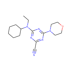 CCN(c1nc(C#N)nc(N2CCOCC2)n1)C1CCCCC1 ZINC000096928162