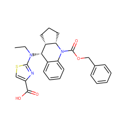 CCN(c1nc(C(=O)O)cs1)[C@H]1c2ccccc2N(C(=O)OCc2ccccc2)[C@H]2CCC[C@H]21 ZINC000145948020