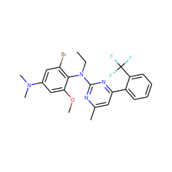 CCN(c1nc(C)cc(-c2ccccc2C(F)(F)F)n1)c1c(Br)cc(N(C)C)cc1OC ZINC000026004973