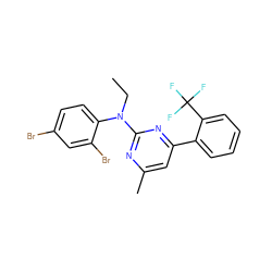 CCN(c1nc(C)cc(-c2ccccc2C(F)(F)F)n1)c1ccc(Br)cc1Br ZINC000002006043