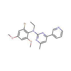 CCN(c1nc(C)cc(-c2cccnc2)n1)c1c(Br)cc(OC)cc1OC ZINC000026004091