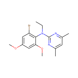 CCN(c1nc(C)cc(C)n1)c1c(Br)cc(OC)cc1OC ZINC000013794404