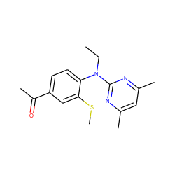 CCN(c1nc(C)cc(C)n1)c1ccc(C(C)=O)cc1SC ZINC000013794401