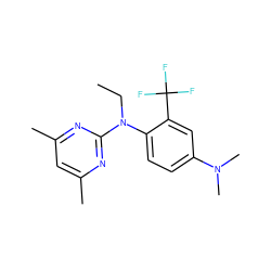 CCN(c1nc(C)cc(C)n1)c1ccc(N(C)C)cc1C(F)(F)F ZINC000013794409