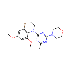 CCN(c1nc(C)nc(N2CCOCC2)n1)c1c(Br)cc(OC)cc1OC ZINC000013794549