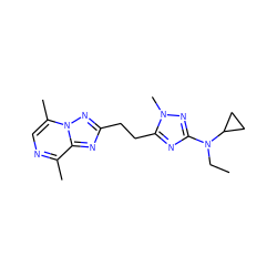 CCN(c1nc(CCc2nc3c(C)ncc(C)n3n2)n(C)n1)C1CC1 ZINC000218538030